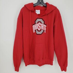 Champion Ohio State Hoodie Sweatshirt Size L Mens Unisex Red White